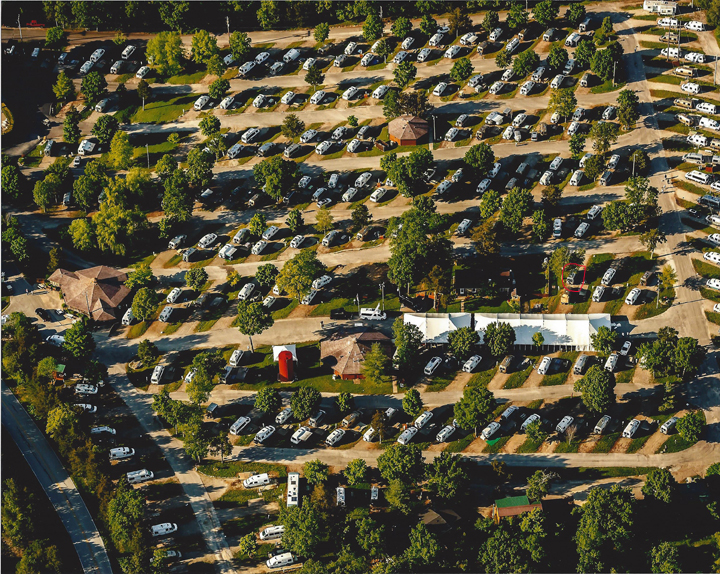 Overhead Shot of Campground